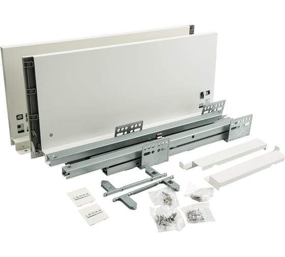 Изображение товара Комплект системы выдвижения Lemax PROF Lembox, H=199, L=400 мм, белый Lembox-199-400-WT-S