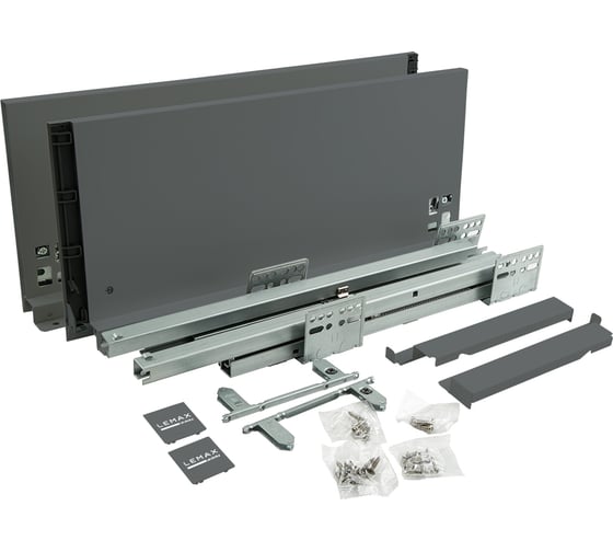 Изображение товара Комплект системы выдвижения Lemax PROF Lembox, H=199, L=400 мм, серый Lembox-199-400-GR-S
