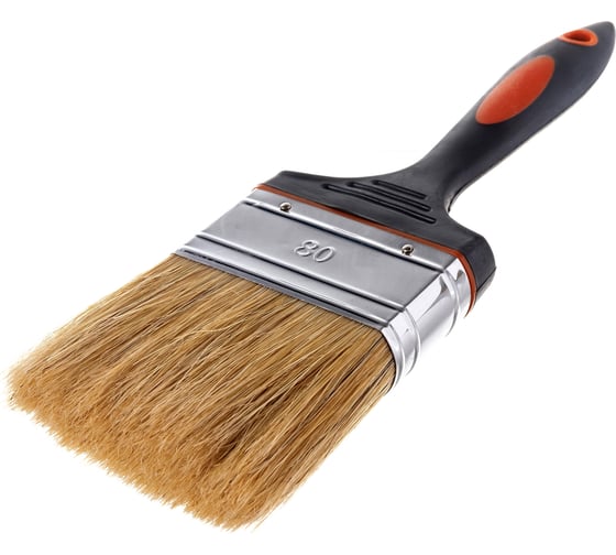 Изображение товара Плоская кисть PQtools ПРЕМИУМ 80 мм, белая, натуральная щетина 0101680