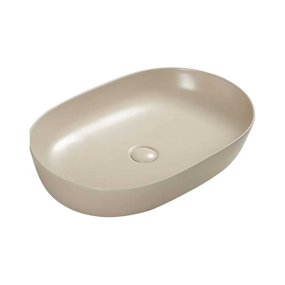 Изображение товара Раковина накладная Santi Line бежевая матовая, донный клапан в комплекте SL-1017BG