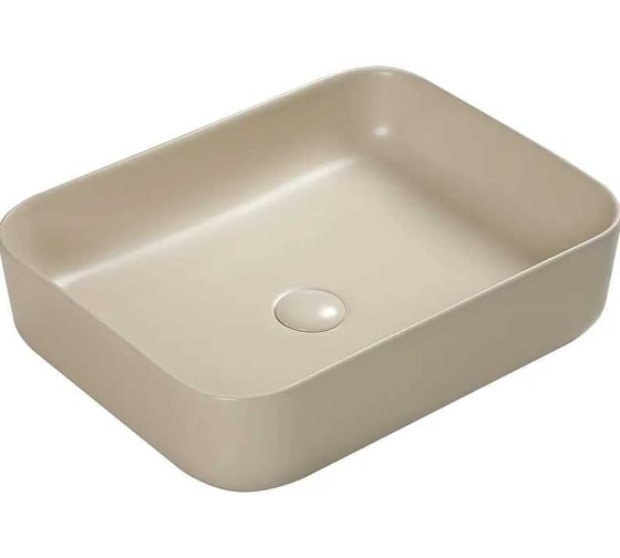 Изображение товара Раковина накладная Santi Line бежевая матовая, донный клапан в комплекте SL-1051BG