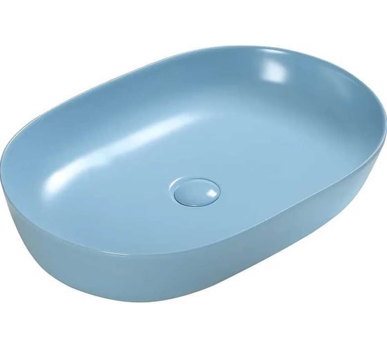 Изображение товара Раковина накладная Santi Line голубая матовая, донный клапан в комплекте SL-1017BL