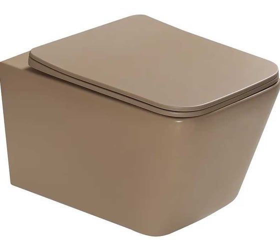 Изображение товара Унитаз подвесной, безободковый Santi Line светло-коричневый матовый SL-5007KH