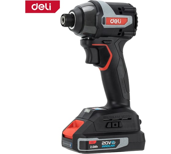 Изображение товара Винтоверт ударный аккумуляторный DELI 200Нм DE-QZ20-1D2 (2АКБ + ЗУ, 20В х 4Ач, 3600 об/мин, 3600 уд/мин) 164344