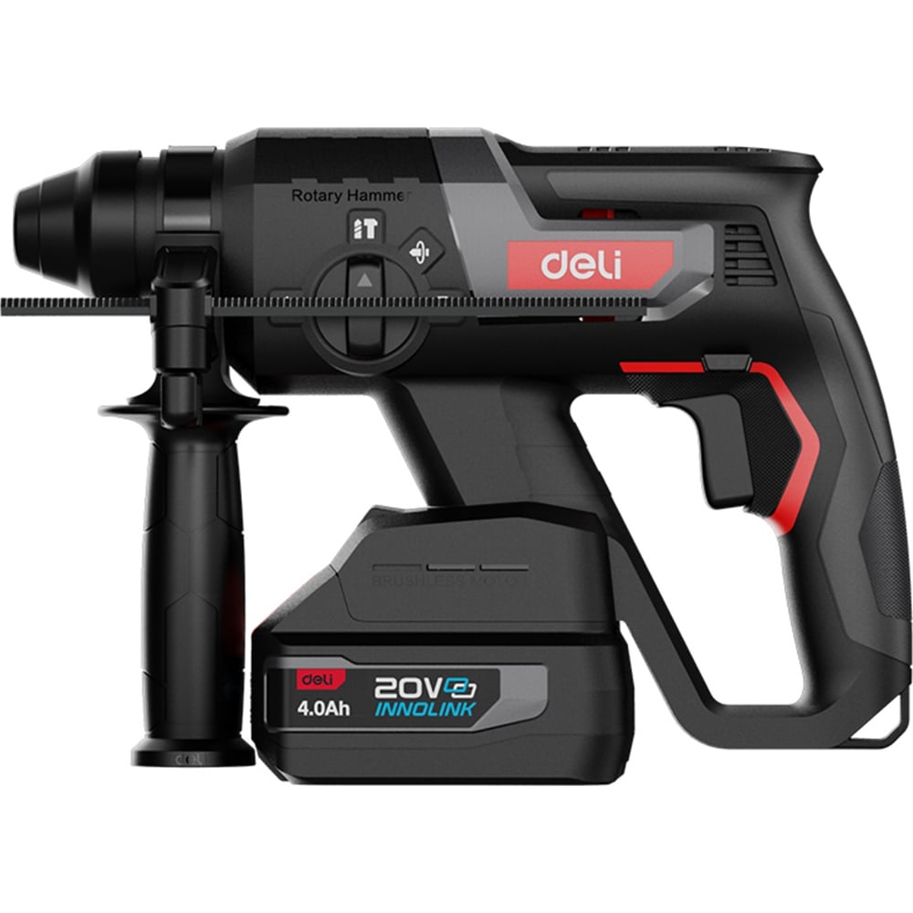 Изображение товара Аккумуляторный перфоратор DELI DE-DC20-2D4 20В 2Акб SDS PLUS кейс профессиональный