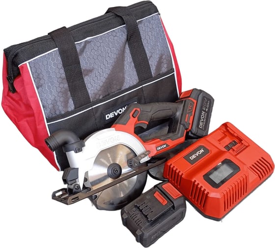 Изображение товара Аккумуляторная ручная дисковая пила DEVON 2 АКБ 4 Ач, З/У 5835-LI-20-SET