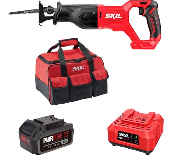 Изображение товара Набор: аккумуляторная сабельная пила SKIL RS5870+АКБ(2Ач)+ЗУ(60W)+ сумка 9-1-018