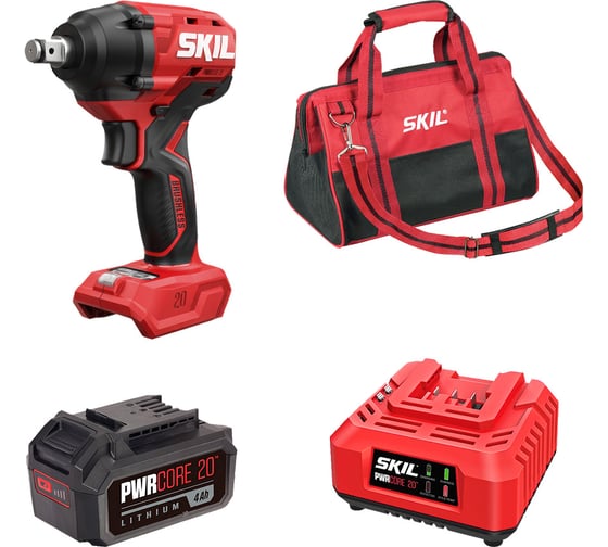 Изображение товара Набор: Аккумуляторный гайковерт SKIL IW6720 (330Нм)+АКБ(4Ач)+ЗУ(60W)+ сумка 9-1-016