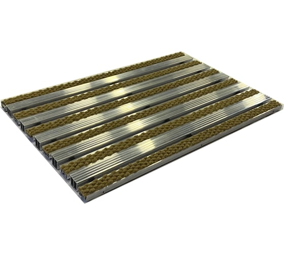 Изображение товара Грязезащитная придверная решетка ООО ПК ЦентрВход Эксперт ворс-широкий скребок, песочный, размером 1200x600мм 731EX138