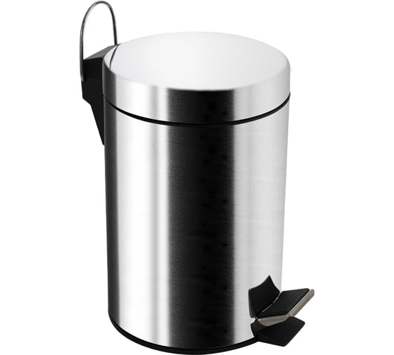 Изображение товара Ведро из нержавеющей стали САНАКС с педалью, круглое, 3 литра, хром 103