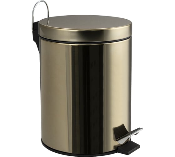 Изображение товара Ведро из нержавеющей стали САНАКС с педалью, круглое, 5 литров, цвет бронза 105-B