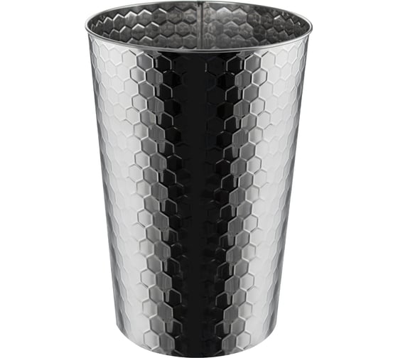 Изображение товара Ведро круглое САНАКС 15 л, с ромбическим рисунком, офисное, без крышки, нержавеющая сталь SUS 410, хром 42015