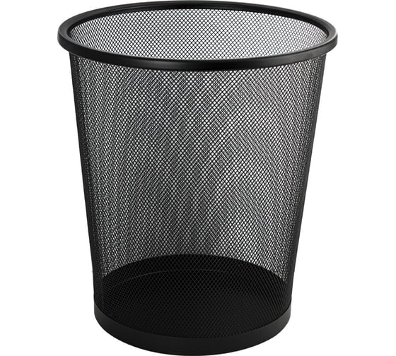 Изображение товара Ведро круглое САНАКС 20 л, сетчатое, офисное, без крышки, нержавеющая сталь SUS 410, черное 42120