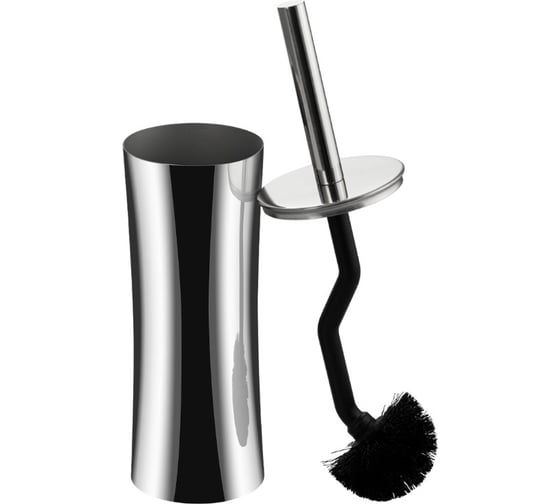 Изображение товара Ёрш для унитаза САНАКС напольный, круглый, ПРЕМИУМ, с ИЗОГНУТЫМ ЁРШИКОМ, из нержавеющей полированной стали 1027