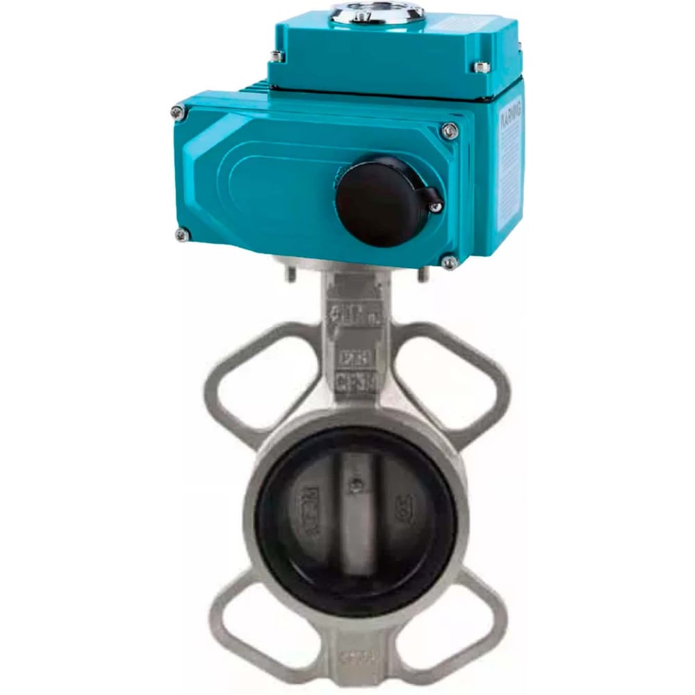 Изображение товара Затвор DN.ru 316-316-VITON-2W-Fb Ду100 Ру16 электропривод 24В дисковый нержавеющая сталь