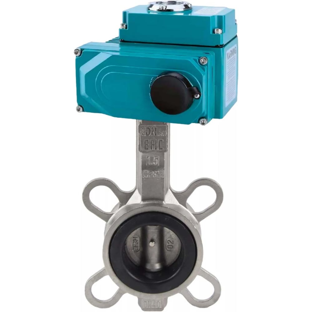 Изображение товара Затвор DN.ru 316-316-EPDM-2W-Fb Ду100 Ру16 с электроприводом 24В