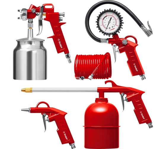 Изображение товара Набор пневмоинструмента ЗУБР 5 предметов 06458-H5