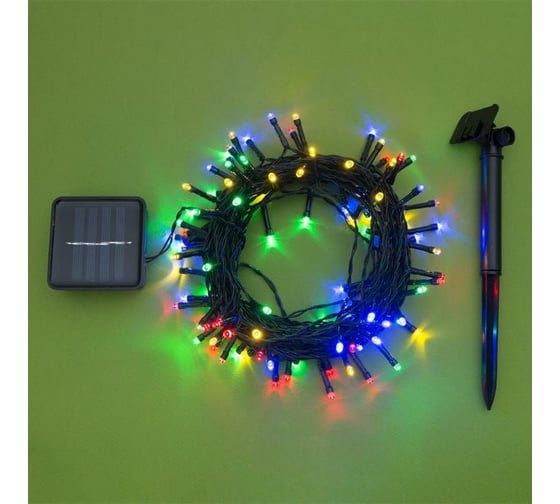 Изображение товара Гирлянда-нить Luazon ECO, IP44, 10 м, Н.Т. LED-100-1.2V, 2 режима, мультиколор 4137003