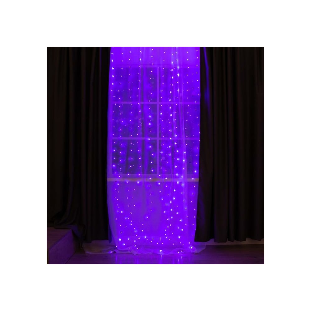 Занавес LUAZON led pls 100 10m 240v v c w o фиолетовый прозр провод соед без сил шнура с колпачком