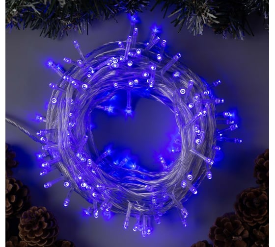Изображение товара Гирлянда-нить Luazon ECO, IP20, 20 м, Н.С. LED-200-220V, 8 режимов, синий 3556806