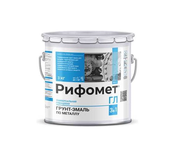 Изображение товара Грунт-эмаль РИФОМЕТ ГЛ RAL 5010, синий, 3 кг, 110170