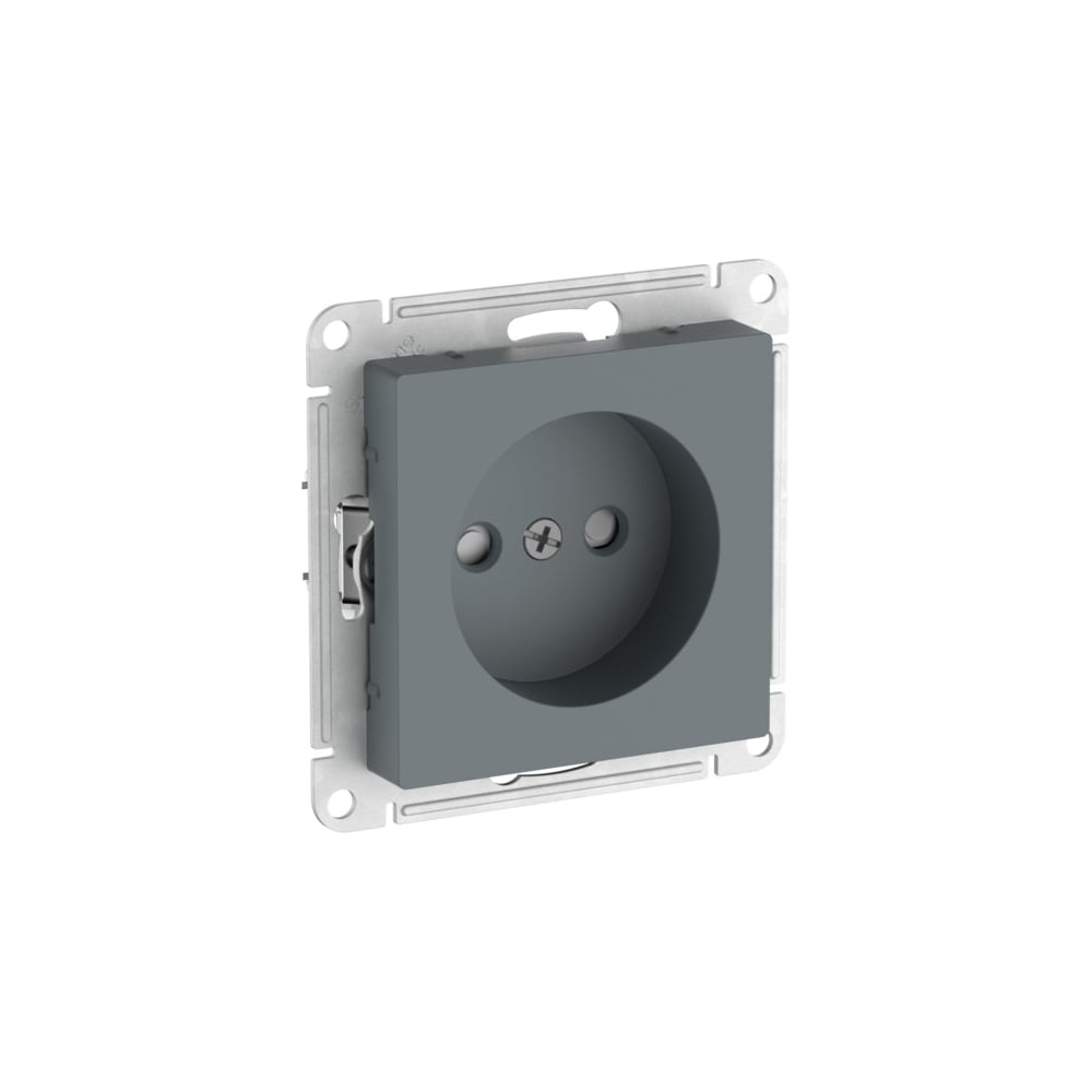 Изображение товара Розетка Systeme Electric ATLASDESIGN без заземления, со шторками, 16А, мех., быстрозажим. клем., грифель ATN000749S