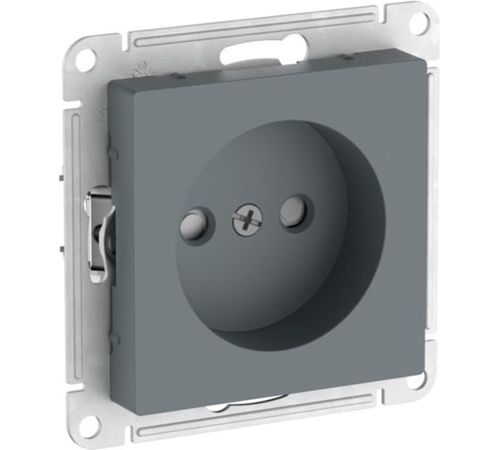 Изображение товара Розетка Systeme Electric ATLASDESIGN без заземления, со шторками, 16А, мех., быстрозажим. клем., грифель ATN000749S