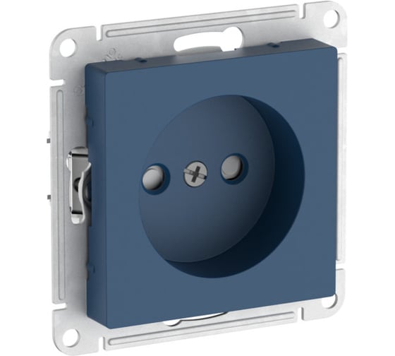 Изображение товара Розетка Systeme Electric ATLASDESIGN без заземления, со шторками, 16А, мех., быстрозажим. клем., аквамарин ATN001149S