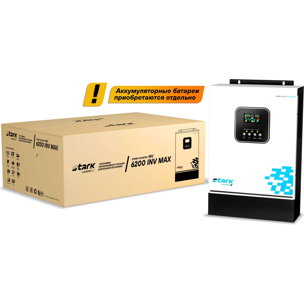 Изображение товара ИБП Stark Country 6200 INV MAX резервный для дома, котлов и насосов 6.2 кВт