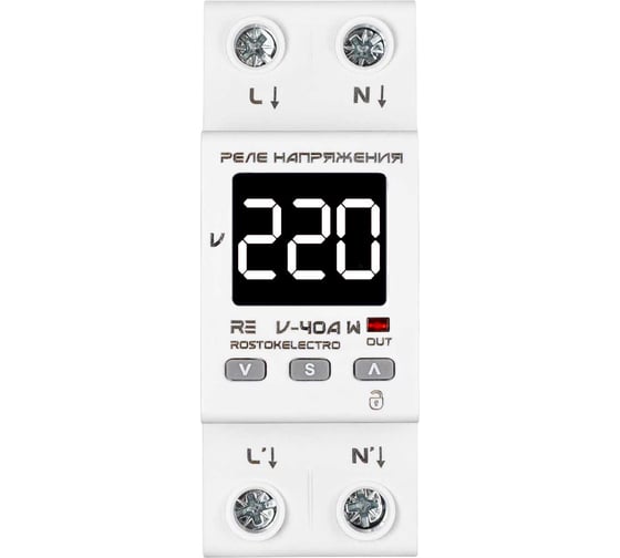 Изображение товара Реле напряжения ROSTOKELECTRO RE V-40A W 46-510