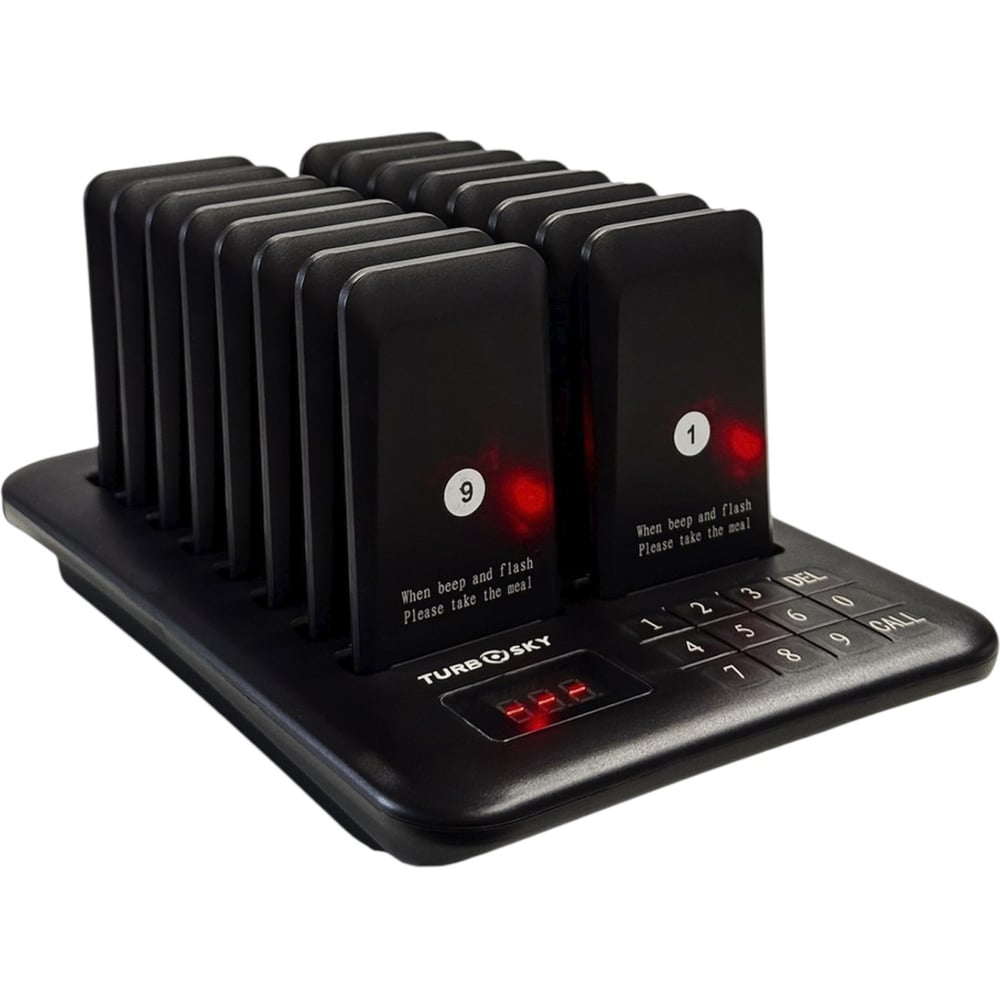 Изображение товара Система дистанционных пейджеров Turbosky AS-2 для оповещения клиентских служб 16 шт