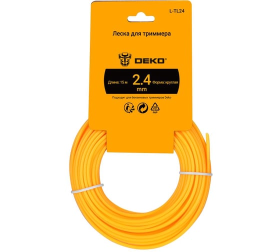 Изображение товара Леска для триммера DEKO L-TL24 круг 2.4мм, намотка 15м 084-2027