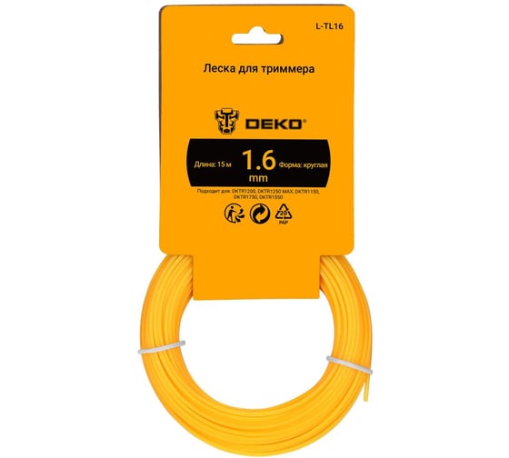 Изображение товара Леска для триммера DEKO L-TL16 круг 1.6мм, намотка 15м 084-2026
