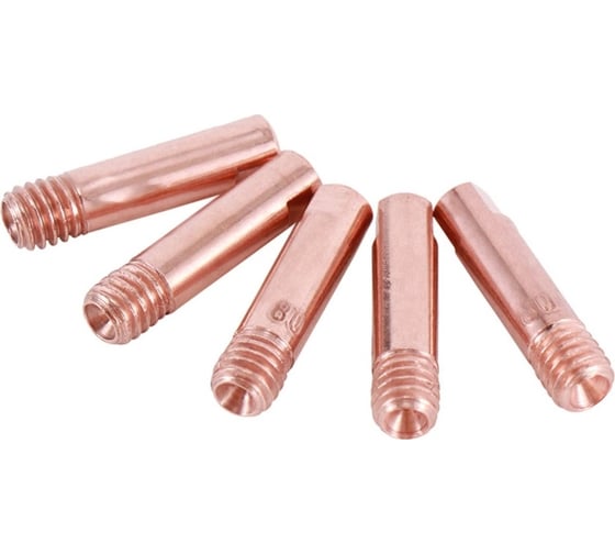 Изображение товара Наконечник токопроводящий прямой 0.8 мм, М6, 25 мм, 5 шт для горелок MIG/MAG ЭНАРГИТ Cu-E M6X25X0.8-5