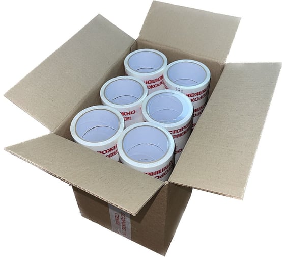 Изображение товара Клейкая лента ПАРТНЕРПАК с надписью осторожно хрупкое стекло 36 штук ВИ-00138