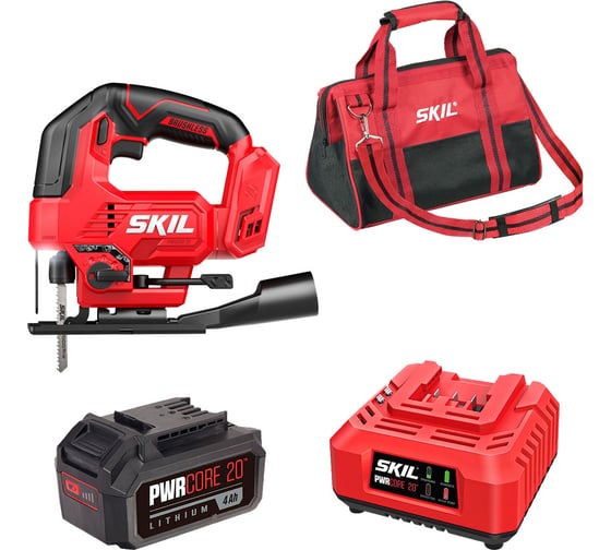 Изображение товара Набор: Акк. лобзиковая пила SKIL JS8290+АКБ(4Ач)+ЗУ(60W)+ сумка 9-1-019