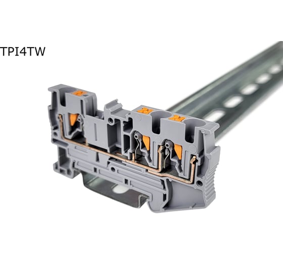 Изображение товара Клемма Провенто push-in проходная 3 контакта 4 мм2, серая TPI4TW