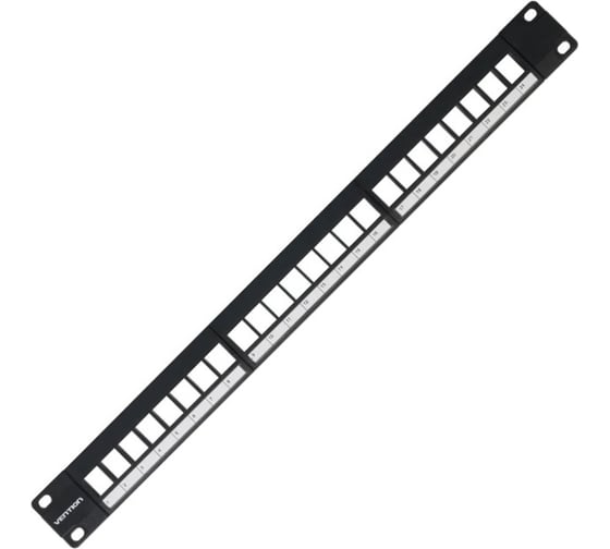 Изображение товара Модульная патч-панель VENTION 24 порта Keystone, Черная KJAB0