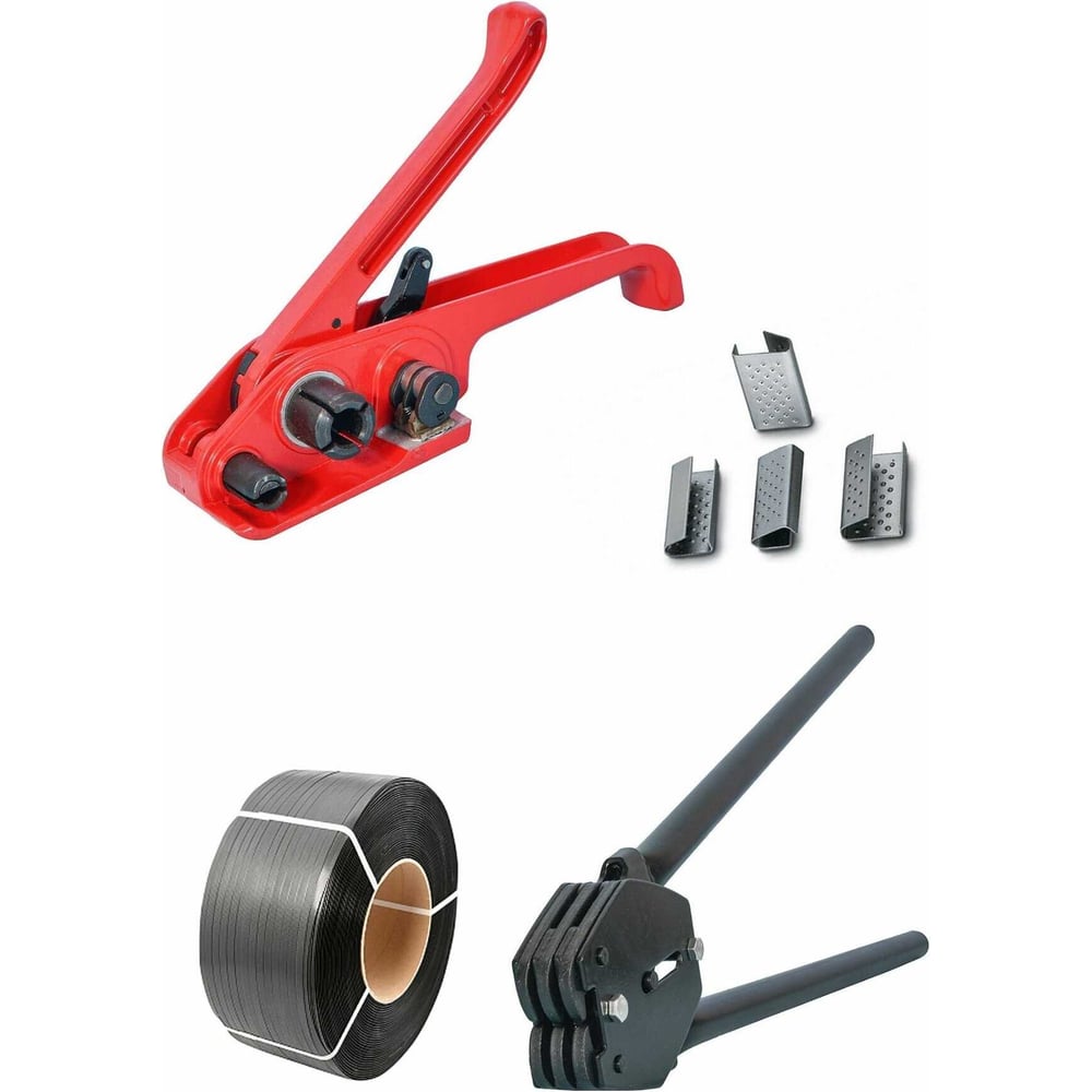 Изображение товара Набор ПАРТНЕРПАК ПРОФИ 15-16 мм натяжитель клещи лента Скрепа 500 шт