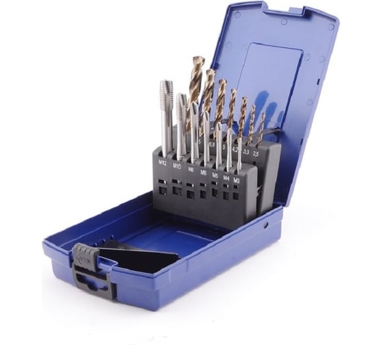 Изображение товара Набор машинных метчиков GSR Form RSP35 HSSE M3-M12 + сверла 14 предметов 08403018