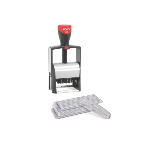 Изображение товара Металлический самонаборный датер Colop с двумя кассами 6 строк без рамки, 4 строки с рамкой 2660 SET - F