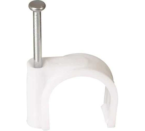 Изображение товара Скоба HLT 22мм круглая пластиковая (уп./50 шт) белая (5уп./уп.) 084-07-035