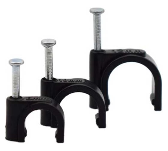 Изображение товара Скоба HLT 25мм круглая пластиковая черная 100шт. (5уп./уп.) 084-07-110