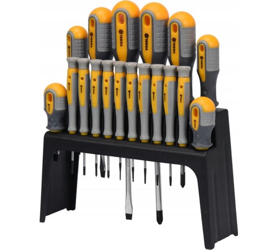 Изображение товара Набор отверток VOREL 18 предметов, пластиковая стойка 60781