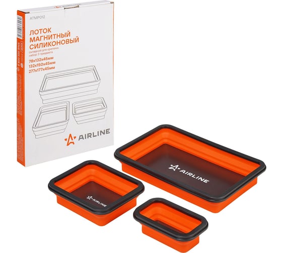 Изображение товара Лоток магнитный силиконовый складной для крепежа Airline набор 3 предмета ATMP012