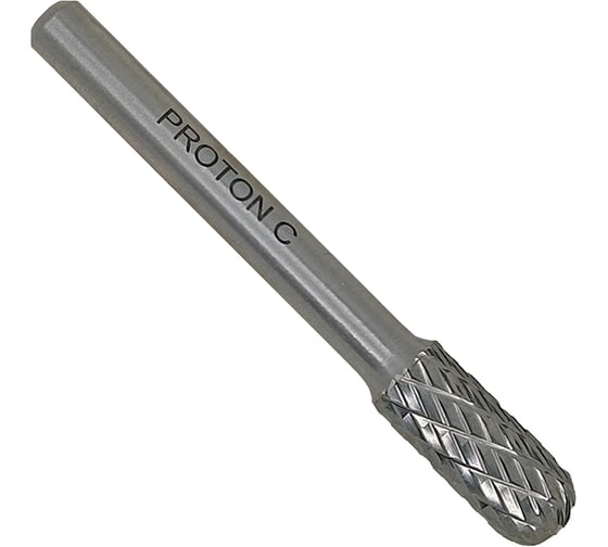 Изображение товара Бор-фреза PROTON твердосплавная сфероцилиндрическая 8x6x20x45R, тип C, (D08 хв.6) УТ-00001155