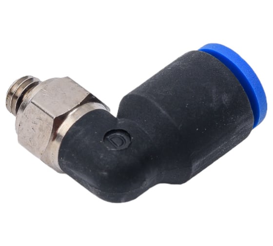 Изображение товара Фитинг L-образный 6 мм с наружной металлической резьбой M5 CDC Pneumatics PL06-M5