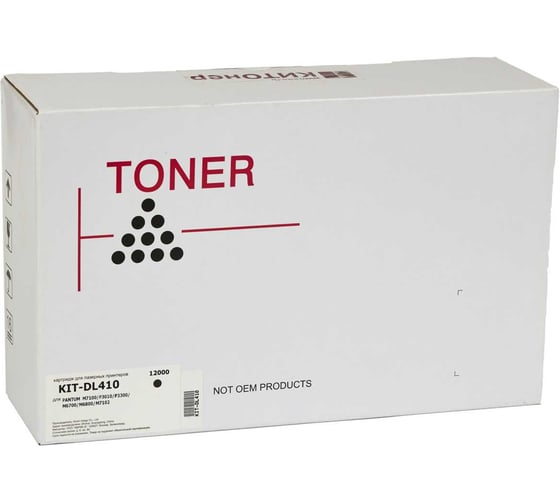 Изображение товара Картридж КИТОнер DL410, DL-410, черный, 12000 стр, Pantum P3010/P3300/M6700/M6800/M7100/M7200/M7300 KIT-DL410