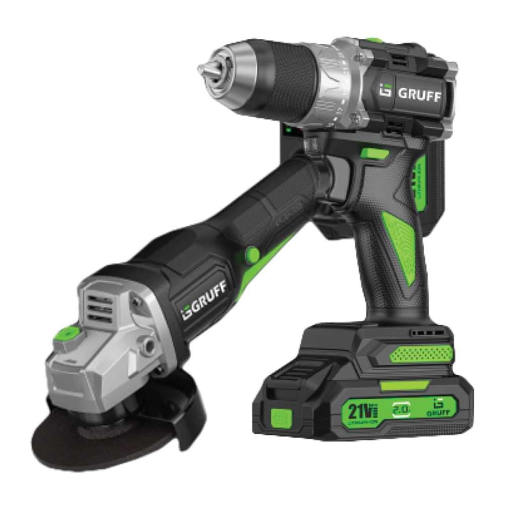 Изображение товара Набор 2 в 1 Шуруповерт и УШМ GRUFF GF 21-125 профессиональный с аккумулятором