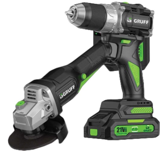 Изображение товара Набор 2 в 1 Шуруповерт + УШМ GRUFF GF 21-125